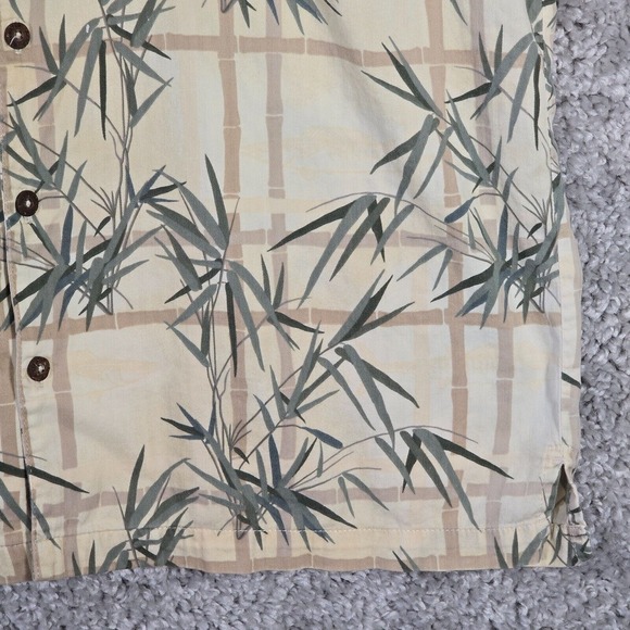 AFTCO Bluewater Mens Shirt Size Large Tan Hawaiian‎ Short Sleeve Beach Fishing - Picture 2 of 11